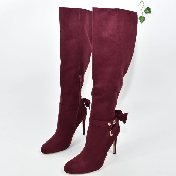 berry knee high boots